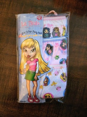 (4) Lil' Bratz Girls' 3 Pair Panty Pack Size 4 Made by Handcraft