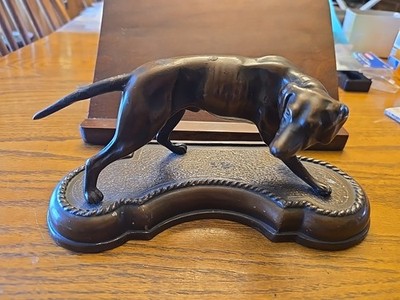 Vintage Greyhound Whippet Dog Bronze Sculpture Statue Figurine 7  L