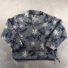 Vintage 90s Dutch Harbor Fleece Jacket Womens Large Gray Winter Snow USA Made