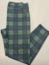 Sanctuary x Anthropologie Size M Pull On Runway Leggings Green Hempstead Plaid