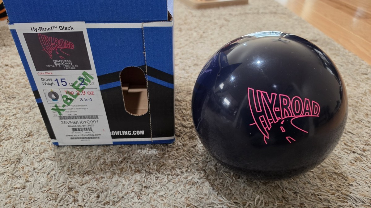 Storm Hy-Road Black X-Blem Overseas Bowling Ball | 15 Pounds | 3.5
