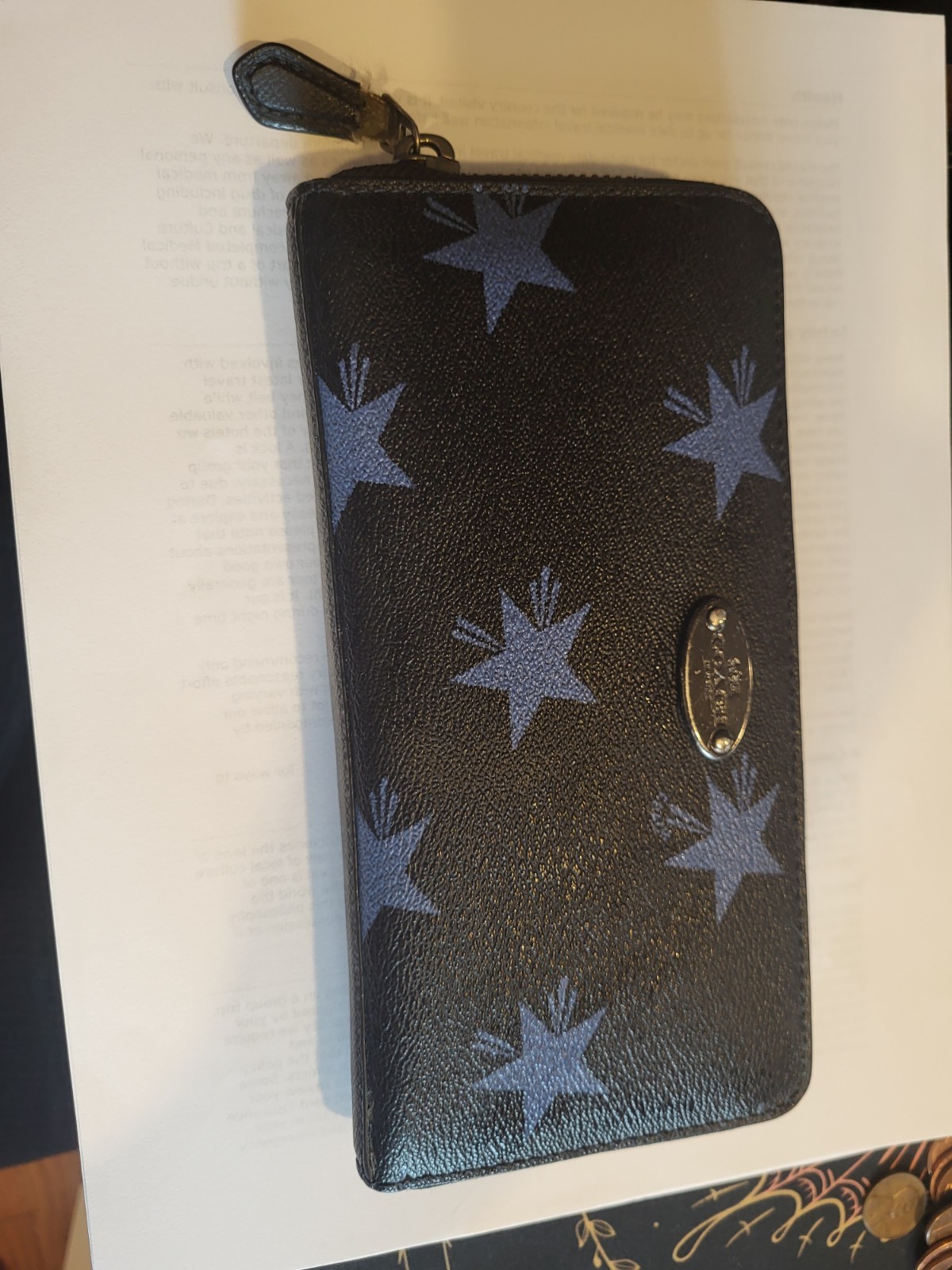 Coach Star Wallet with Signature Leather & Gold Accents