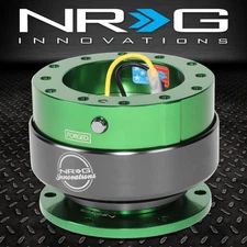 NRG STEERING WHEEL 6-HOLE GEN 2.0 QUICK RELEASE ADAPTOR GREEN BODY/TITANUM RING