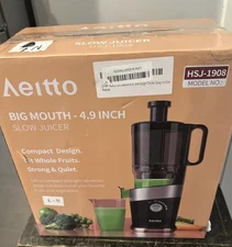Aeitto Slow Juicer Machine Big Mouth 4.9" Large Feed Chute
