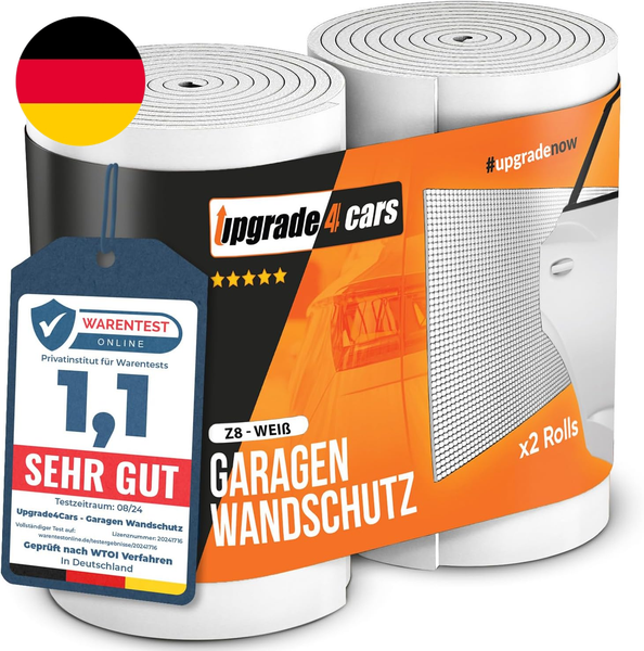 Upgrade4cars Garagen Wandschutz Selbstklebend Weiß FüR AutotüRen | Kantenschutz-image