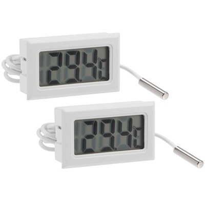 Digital Thermometer 10K with 2m NTC Temperature Sensor Probe White 2pcs