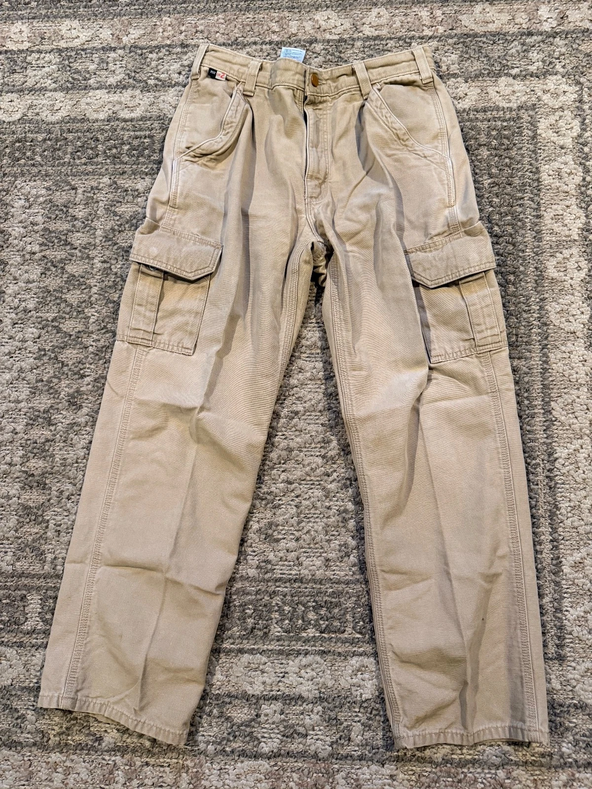Carhartt FR Pants Mens 33x32 Beige Original Fit Flame Resistant Cargo