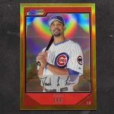 2007 Bowman Chrome Derrek Lee #131 Gold Refractor /50 SSP Cubs Legend HOF SP