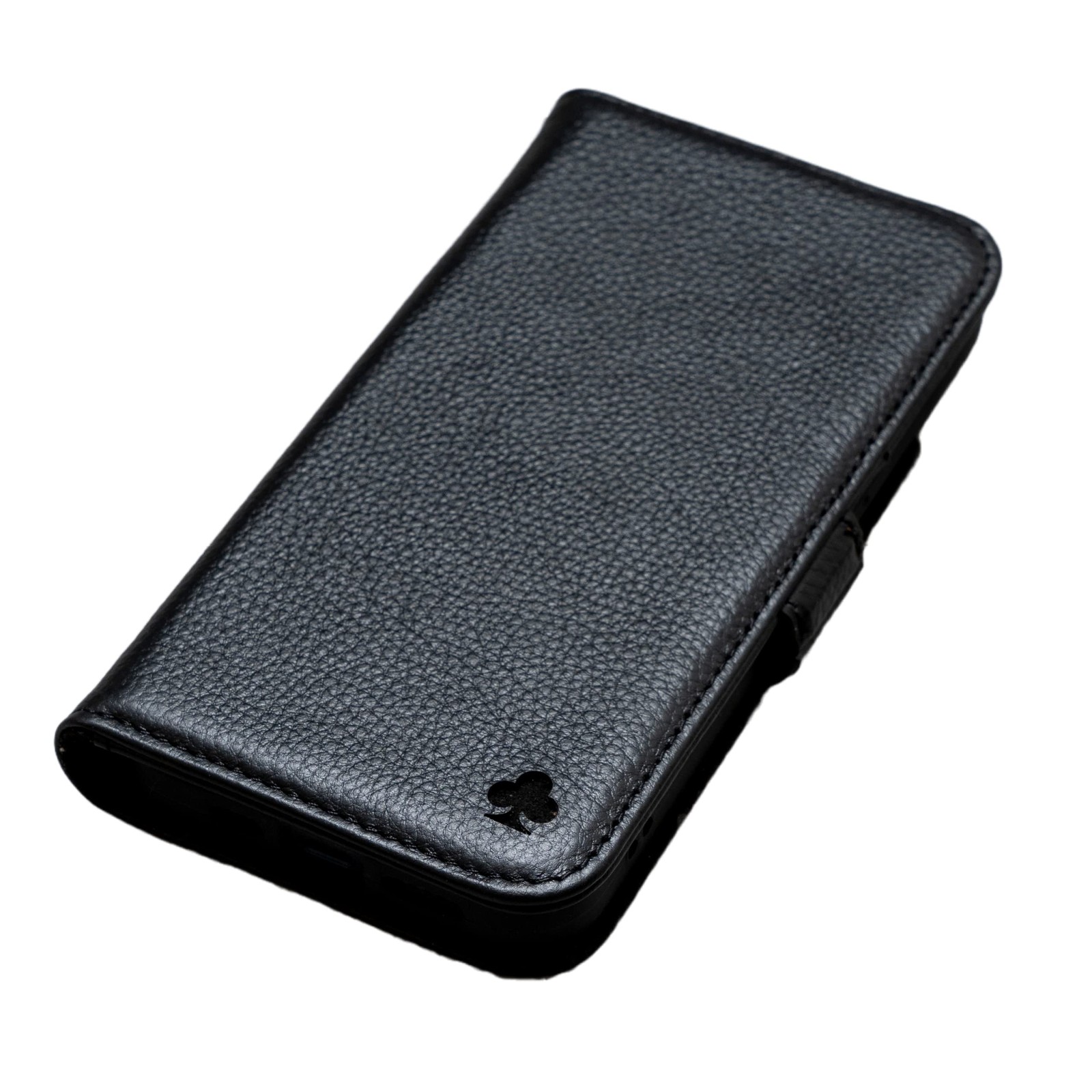 Étui en cuir pour iPhone 15 antichoc avec protection intégrale d'écran à clapet