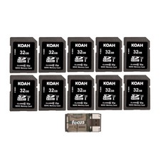 Koah Ultimate 32GB SDHC Memory Card Class10 U3 V30 10-Pack with Card Reader