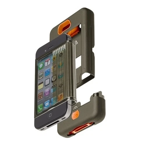 Funda y clip para funda Case-Mate Tank para Apple iPhone 4/4S 4G verde militar naranja Foto 3 de 4