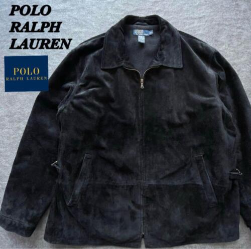 Polo Ralph Lauren #38 711 90S Suede Leather Black - Picture 1 of 10