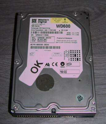 Western Digital Caviar WD600AB 60GB HD PATA 2MB Cache 5.400 U/Min.