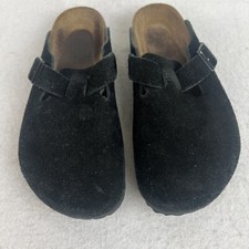Birkenstock Boston Clogs Size 37 Women's 6/Men's 4.5 Regular Width Black Suede