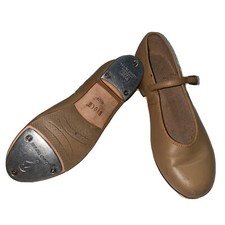 Tan Tap Shoes, Leather, Big Kid Size 4.5 By Bloch Techno Tap Dance Heels Strap
