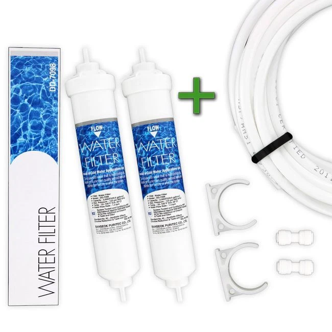 BANSEOK PURITEC CO., LTD. 2 x DD-7098 Wasserfilter + Schlauch, Halteklammern u. Verbinder GRATIS