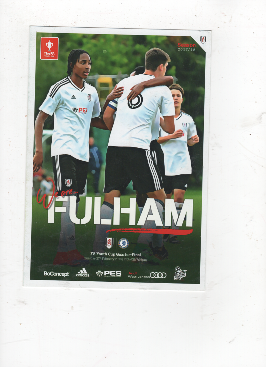 FULHAM v CHELSEA ( FA YOUTH CUPQUARTER FINAL) 2017/18 (MINT) eBay
