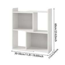 3 Tier Desktop Bookcase Retractable Bookshelf Small Cube Storage Unit Wood Shelf