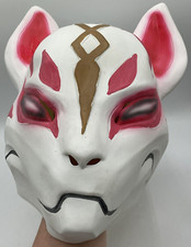 Fortnite Fox Drift Rubber Mask Adult White Pink Cosplay Halloween Game
