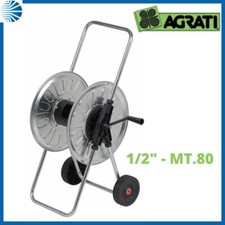 Carrello avvolgitubo avvolgi tubo acqua da giardino 80 mt metallo zincato