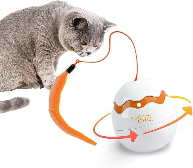 All For Paws Afp Interactive Cat Kitten Culbuto Feather Toy Game Ball Battery