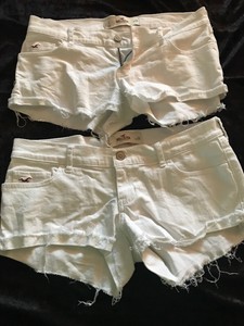 Junior-s-Hollister-White-Low-Rise-Short-Shorts-Size-3-Lot-Of-2
