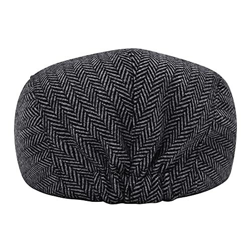 Gorra plana de lana tweed para hombre gorra de conducción boyero irlandés talla única gris espiga - Imagen 5 de 7