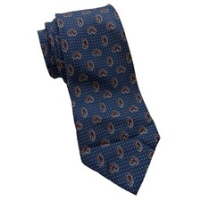 Vintage Courchevel Necktie Blue/Multi 58" Designer Luxury Italian Silk USA Made