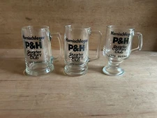 P&H Mining Harnischfeger Beer Mug Glass Quarter Century Club 1970s Vintage Lot