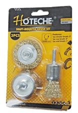 3PC Wire Cup Wheel Brush Rust Removal BBQ Clean Drill Attachments 591001