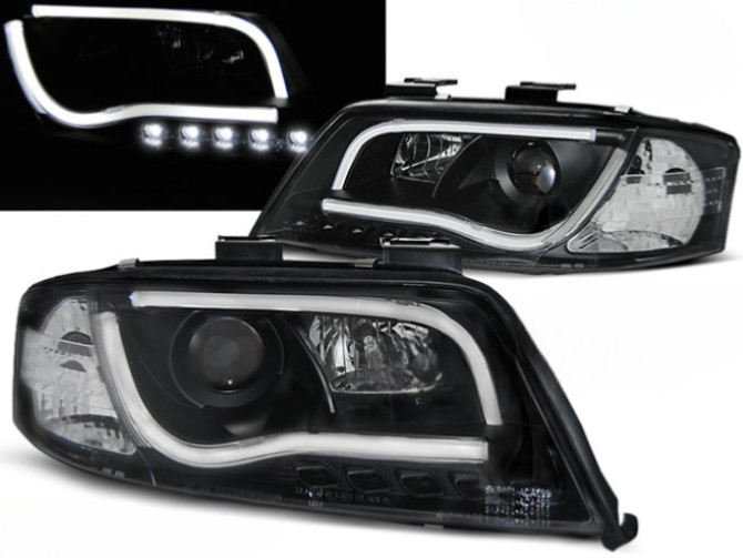 Phares Audi A6 01-04 noir LTI DRL led pour sécuriser vos trajets de nuit