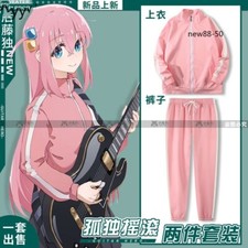 BOCCHI THE ROCK Unisex Pink Casual Cosplay Zipper Jacket Coat Trousers Suit New