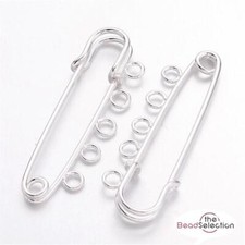 10 KILT PINS 5 LOOP HOLE 50mm BROOCH SILVER PLATED TOP QUALITY JEWELLERY TS54