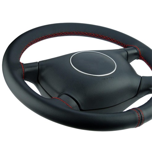 Funda del volante cubierta del volante cuero auténtico funda del volante se adapta a VW Golf 4 Bora costura roja - Imagen 11 de 11