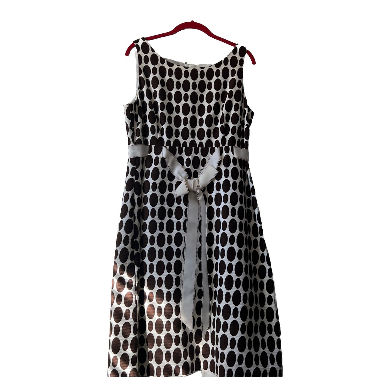 Jessica Howard Sleeveless Polka Dots (brown/white) Size 14 Knee Length Dress  | eBay
