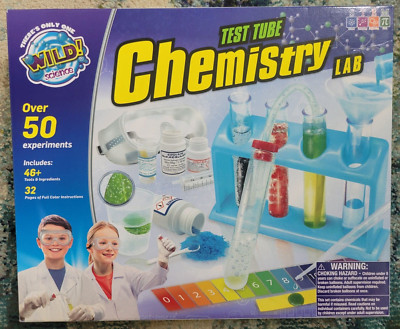 NIB Wild Science Test Tube Chemistry Lab - 50+ experiments & reactions - Ages 8+