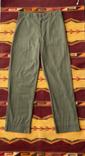 Vintage 80's 90's Military Pants Green Faded Relaxed Straight leg 32x31 Opti Zip
