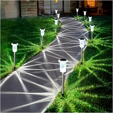 Solar Pathway Lights 10 Pack Solar Outdoor Lights, Led Waterproof Yard Walkway L