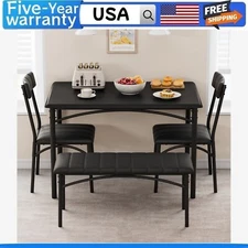 ✅✅Dining Table Set for 4 Kitchen Table W/Upholstered Chairs and Bench Rectangula