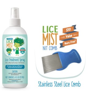 Homeopathic Lice Treatment Spray With Free Nit Comb Lice Mist 8oz