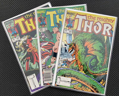   Thor #341 346 347  Lot Of 3  Clark Kent & Lois cameo Newsstand In Mylar  