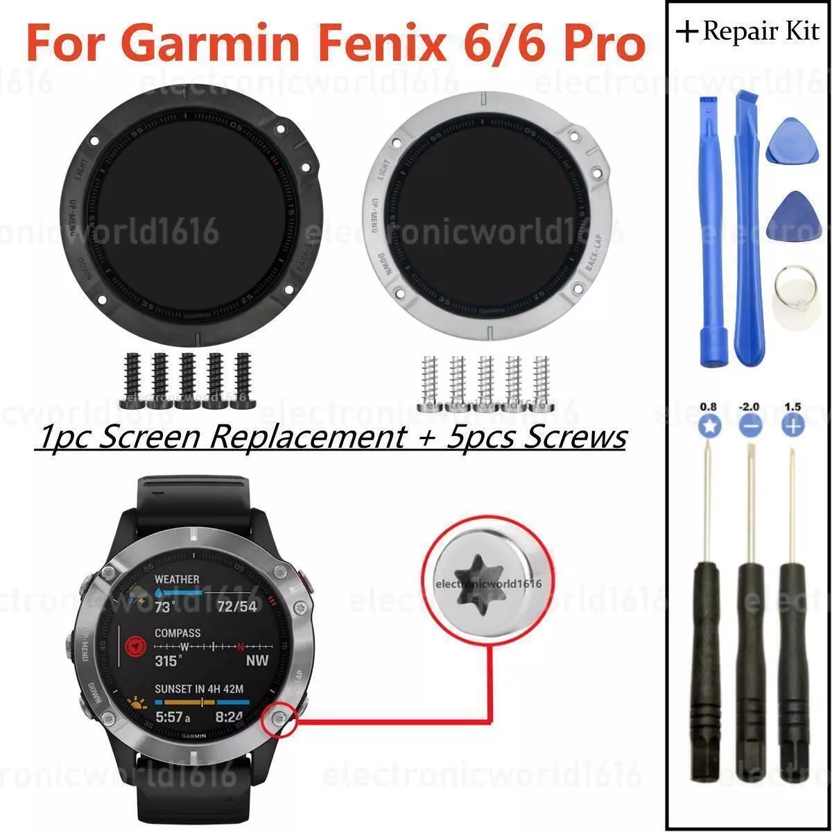 Garmin fenix cheap 6 display