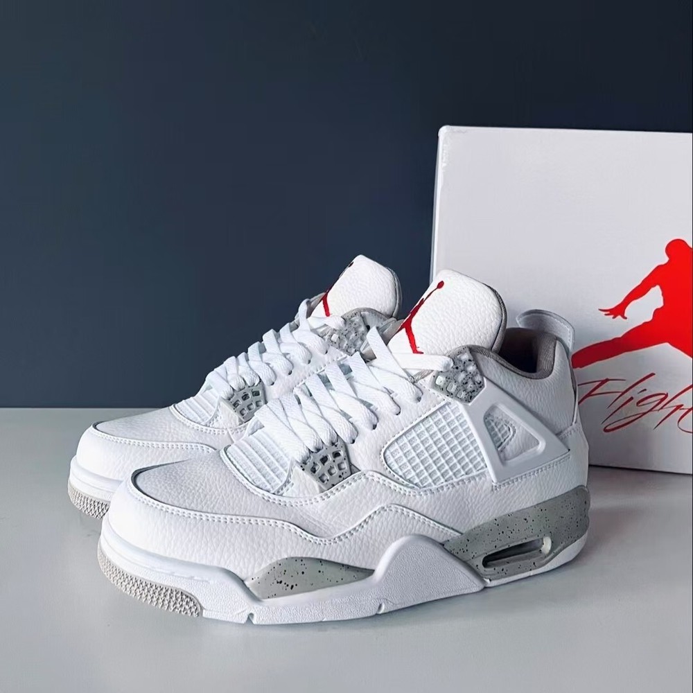 Nike Air Jordan 4 Retro White Oreo Mens Mid Top Basketball Sneakers US