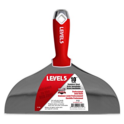 10'' Drywall Joint Knife with Soft Grip Handle - Stainless Steel | LEVEL5 | 5-146
