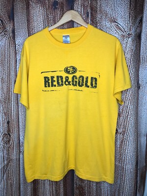 San Francisco SF 49ers T-Shirt Red & Gold Men's Size Large Put Your Game Face On