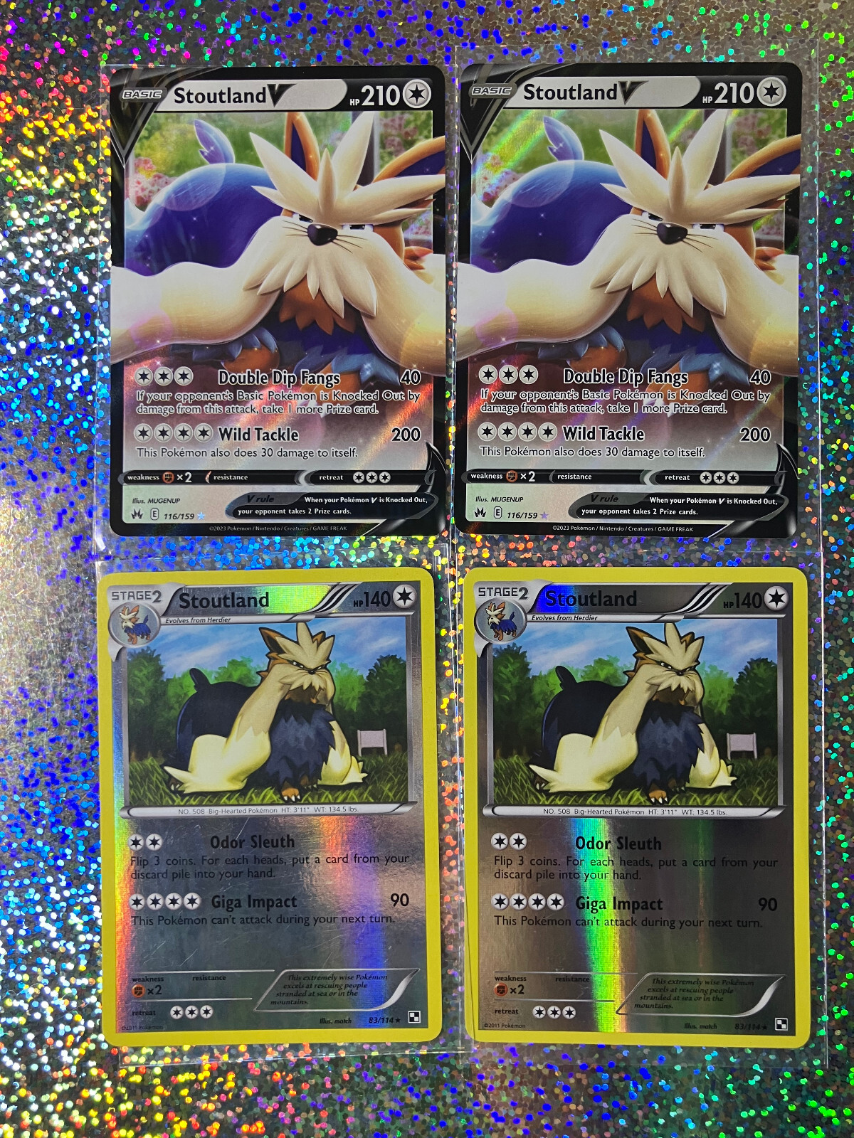 Pokemon TCG: Black & White Reverse Holo 83/114 Stoutland; 116/159 Stoutland V
