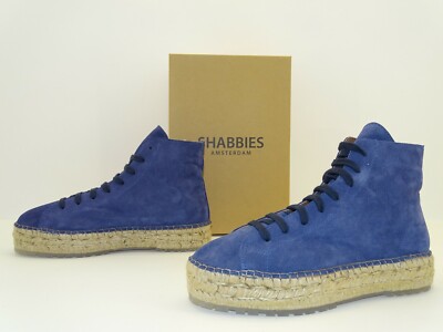 Shabbies Amsterdam Espadrilles Boots Stiefel Stiefeletten blau Gr.40 NEU
