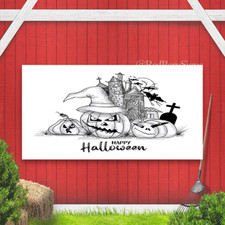 Happy Halloween festival creepy horror banner