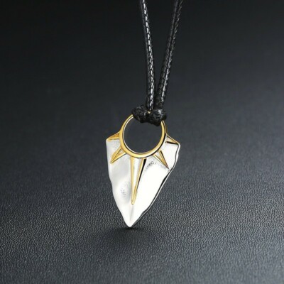 Viking Sun Arrow Metal Pendant Stainless Steel Leather Adjustable Necklace Chain