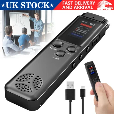 64G Digital Voice Recorder Dictaphone Audio MP3 Player Sound Recording Device